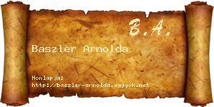 Baszler Arnolda névjegykártya